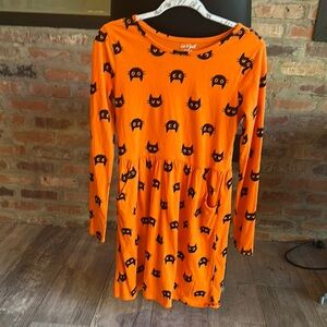 Cat & Jack Orange Dress with Black Cat Design